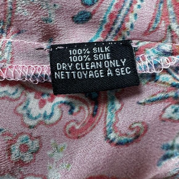 Anthropologie Tolani Silk Pink Geometric Tunic Dress Blouse Size Small Coastal - Picture 16 of 16